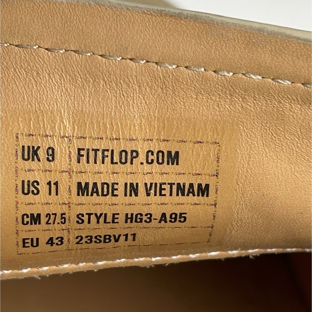 Fitflop Beige and Black Leather Loafers - Picture 4 of 7
